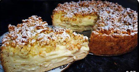 Непревзойденный яблочный пирог: идеальный торт с заварным кремом для вашего чаепития