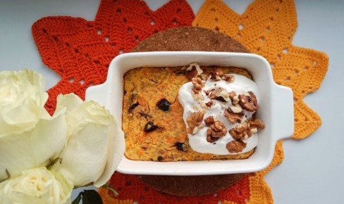 Нежная творожная запеканка с тыквой и кокосом