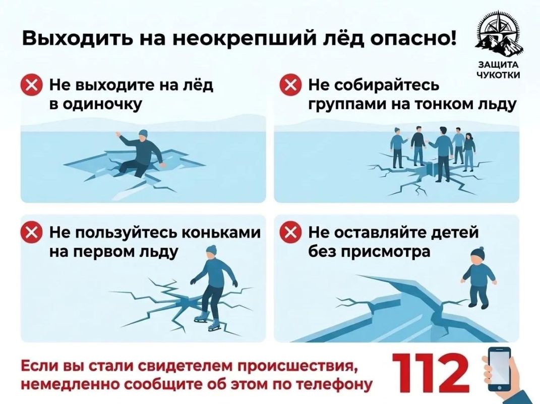Выходить на неокрепший лёд опасно! Выходить на неокрепший лёд опасно!